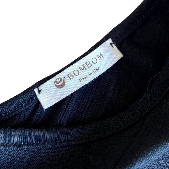 BomBom Ribbed Wide Leg Jumpsuit in Black Sz S Modern Flowy Neutral - Picture 6 of 10